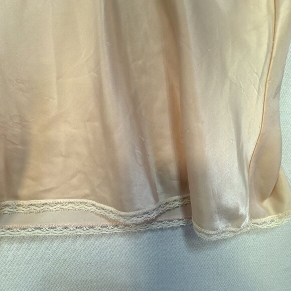 Vtg Barbizon Satin Remarque Womens Lace Chemise Medium Pale Pink Lace - Picture 12 of 14